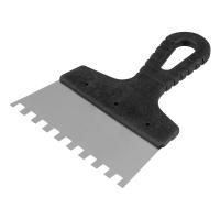 Шпатель из нержавеющей стали, 150 мм, зуб 8х8 мм, пластмассовая ручка Сибртех