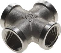 Крестовина GENERAL FITTINGS никелированная латунь, г/г/г/г, 1/2"