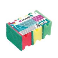 Губки для посуды профильные, 87x65x40 мм, 3 шт., Home Palisad