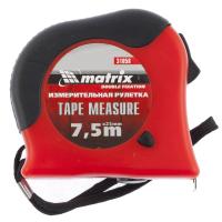 Рулетка Double fixation, 7,5 м х 25 мм, обрезиненный корпус, двойная плавная фиксация Matrix