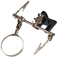 Лупа 4-х кратная с зажимом для пайки "Третья рука", D 60мм РемоКолор