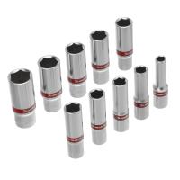 Набор удлиненных торцевых головок 3/8", 6-ти гр., CrV, 10шт., 8-19мм Matrix