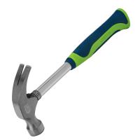 Молоток-гвоздодер,металлическая трубчатая обрезиненная рукоятка, вес 450гр., боек 27мм Сибртех