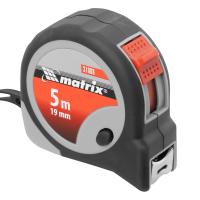 Рулетка Continuous fixation, 5 м х 19 мм, двухкомпонентный корпус, плавная фиксация Matrix