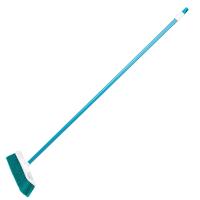 Щетка пластмассовая для подметания пола, 27 см, c черенком, 120 см, бирюз. щетина, Home Palisad