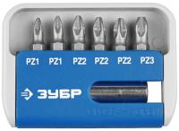 Набор ЗУБР: Биты с магнитным адаптером, S2, PZ1(2шт), PZ2(3шт), PZ3(1шт), 7 пред