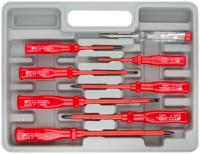 Отвертки изолированные 1000 В, CrV сталь, пластик. ручки, в чемоданчике, набор 8 шт.+ 1 индикаторная
