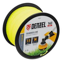 Леска для триммера витой квадрат, 3,0мм х 163м, на DIN катушке FLEX CORD// Denzel