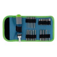 Отвертка реверсивная с набором бит и торцевых головок, 26 шт., CrV, чехол Сибртех