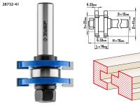 Фреза комбинированная пазо-шиповая,  41мм, рабочая длина-19мм, хв.-12мм, d-22мм, ЗУБР Профессионал