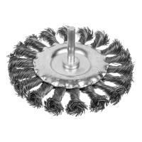 Щетка-крацовка дисковая, со шпилькой, витая стальная проволока, d=100мм, РемоКолор