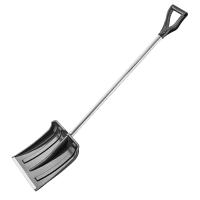 Лопата для уборки снега пластиковая, 350x355x1330 мм, алюминиевый черенок, Россия// Сибртех