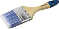 Кисть плоская ЗУБР "АКВА-МАСТЕР", искусственная щетина, деревянная ручка, 75мм