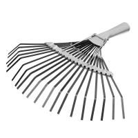 Грабли веерные оксидированные 20 зубьев, без черенка, плоский зуб, Россия Сибртех