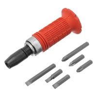 Отвертка ударно-поворотная 1/2", набор бит, 6 шт., обрезиненная ручка, в пласт. боксе Matrix