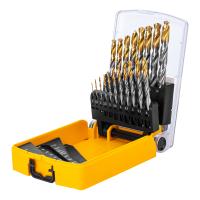 Набор сверл по металлу, 1-10 мм, Р6М5-TiN, Golden Tip, 19 шт  Denzel 723003