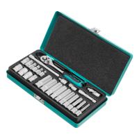 Набор торцевых головок с трещоткой, 1/4", 26 предм. Stels