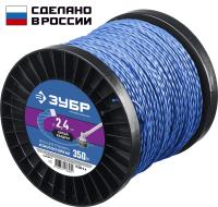 Леска для триммера ВИТОЙ КВАДРАТ 2.4 мм 350 м ЗУБР Профессионал