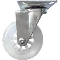 Колесо ПУ прозрачное поворотное d-75мм, крепление платформенное Сибртех