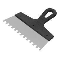 Шпатель из нержавеющей стали, 200 мм, зуб 8х8 мм, пластмассовая ручка Сибртех