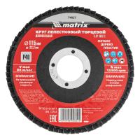 Круг лепестковый торцевой, P 40, 115 х 22,2 мм Matrix