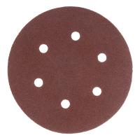 Круг абразивный на ворсовой подложке под "липучку", перфорированный, P 40, 150 мм, 5 шт. Matrix