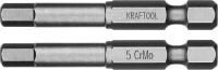 Биты "X-DRIVE" кованые, KRAFTOOL 26127-5-50-2, Cr-Mo сталь, тип хвостовика E 1/4", HEX5, 50 мм, 2шт