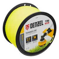 Леска для триммера витой квадрат, 2,7мм х 196м, на DIN катушке FLEX CORD// Denzel