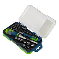 Отвертки реверсивные с набором бит и торцевыми головками, 41 шт., CrV Сибртех