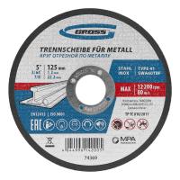 Круг отрезной по металлу, 125 х 1,2 х 22,2 мм  Gross