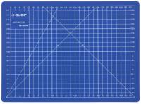 Коврик ЗУБР "ЭКСПЕРТ", непрорезаемый, 3мм, цвет синий, 300х220 мм