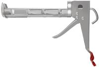 Пистолет для герметика 225 мм полукорпусной, усиленный хромированный, зубчатый шток