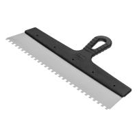 Шпатель из нержавеющей стали, 350 мм, зуб 6х6 мм, пластмассовая ручка Сибртех