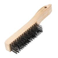 Щетка зачистная 6-и рядная, закаленная прямая проволока с деревянной ручкой Сибртех