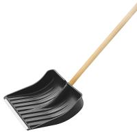 Лопата для уборки снега пластиковая, 510х415х1410 мм, деревянный черенок, Россия// Сибртех