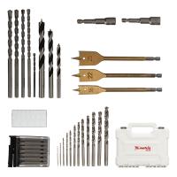 Набор сверл комб.,мет.1-6,5мм,бет.4-8мм,дер.4-10мм,перк, бит.20шт,адап,гол.2шт,зенк,50пр. Matrix