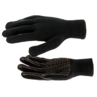 Перчатки трикотажные, акрил, ПВХ гель "Протектор", чёрные, оверлок, Россия Сибртех