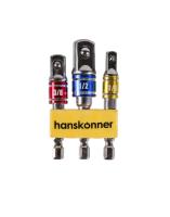 HK1041-04-S3AD Набор адаптеров для торцевых головок 1/4", 3/8", 1/2" Hanskonner