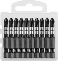 Биты KRAFTOOL Impact Pro, Philips, тип хвостовика E 1/4", PH2, 50 мм, 10шт, в пластиковом боксе