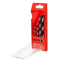 Набор сверл по дереву, 4-5-6-8-10 мм, 5шт., цилиндр. хвостовик, пластиковый кейс Matrix