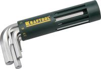 Набор KRAFTOOL: Ключи имбусовые короткие, Cr-Mo сталь, держатель-рукоятка, HEX 2-10 мм, 8 пред