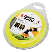 Леска для триммера зубчатый квадрат, 3мм х 15м, блистер FLEX CORD// Denzel