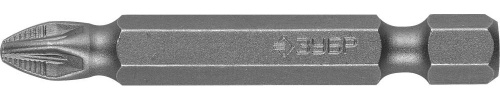 Биты ЗУБР "МАСТЕР" кованые, хромомолибденовая сталь, тип хвостовика E 1/4", PZ2, 50 мм, 2шт