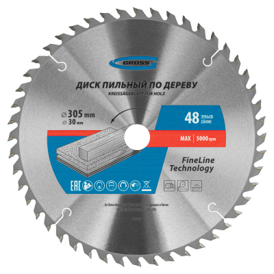 Пильный диск по дереву 305 x 30 x 48Т  Gross