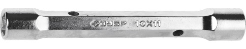 Ключ торцовый ЗУБР "МАСТЕР" двухсторонний, усиленный, шестигранный профиль, 10х11мм