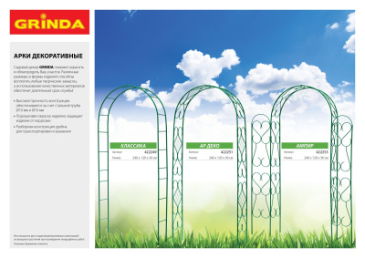 Бордюр декоративный GRINDA для клумб, 14х310см, зеленый