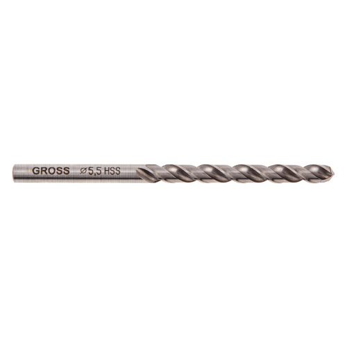 Сверло спиральное по металлу 5,5 мм, HSS, 338 W  Gross