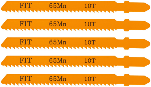 Полотна для э/лобзика по дереву, европ.хвостовик, усиленная сталь 65 Мп, 5 шт., 10 ТPI