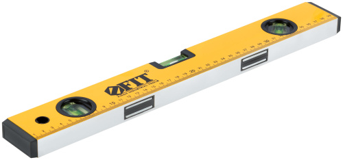 Уровень "Старт", 3 глазка, желтый корпус, фрезер. рабочая грань, магниты, шкала  400 мм