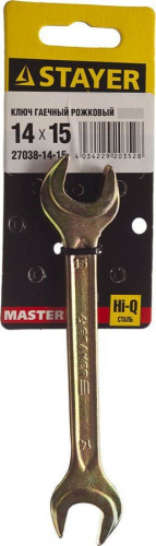 Рожковый гаечный ключ 14 x 15 мм,  STAYER